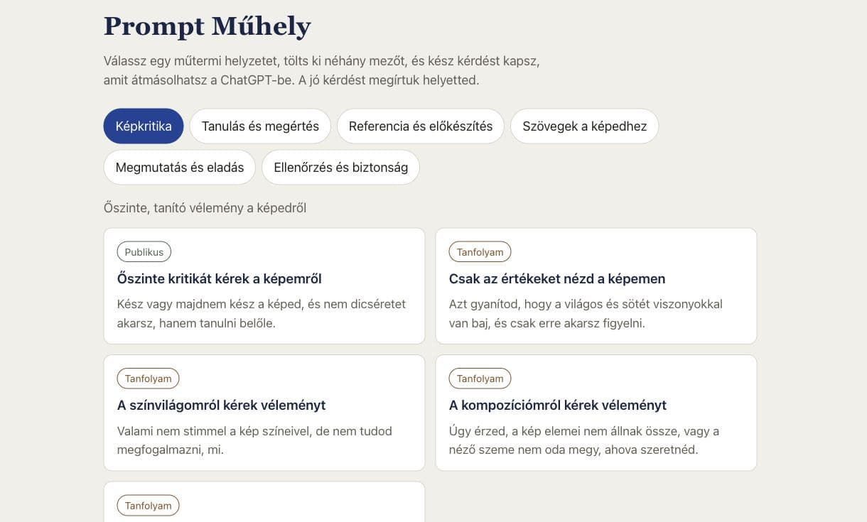 A Prompt Műhely valódi felülete képkritikai és festői helyzetekkel